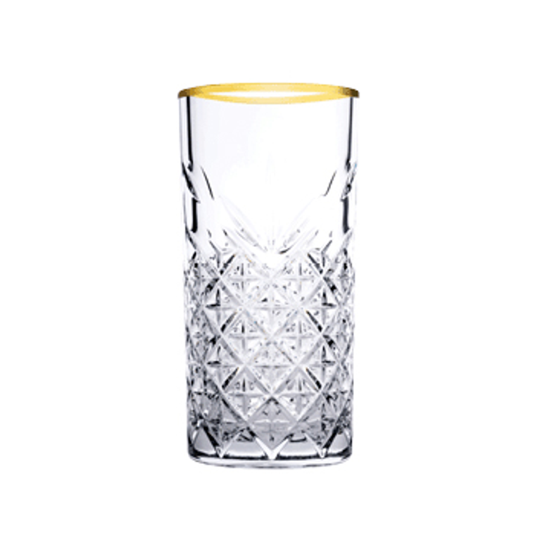 pasabahce-longdrink-timeless-45-cl-transparant-goud-4-stuks_