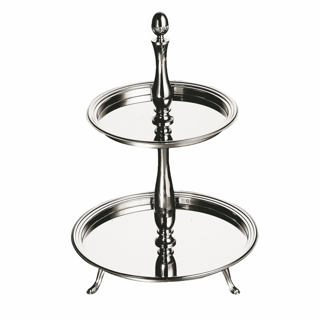 Round Fruit Holder, 2 Layers;  H: 19-5/8", D: 10-5/8", 13-3/4"