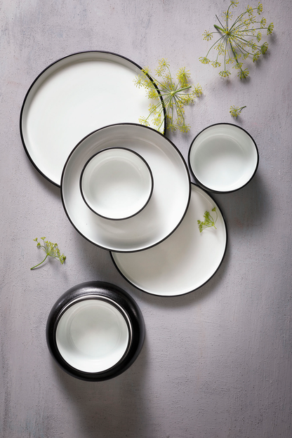 Maastricht Porselein Bord Cosmic 25 cm Wit Zwart