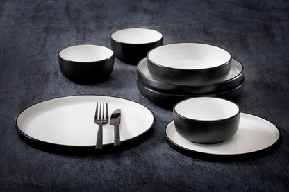 Maastricht Porselein Bord diep Cosmic 20 cm Wit Zwart