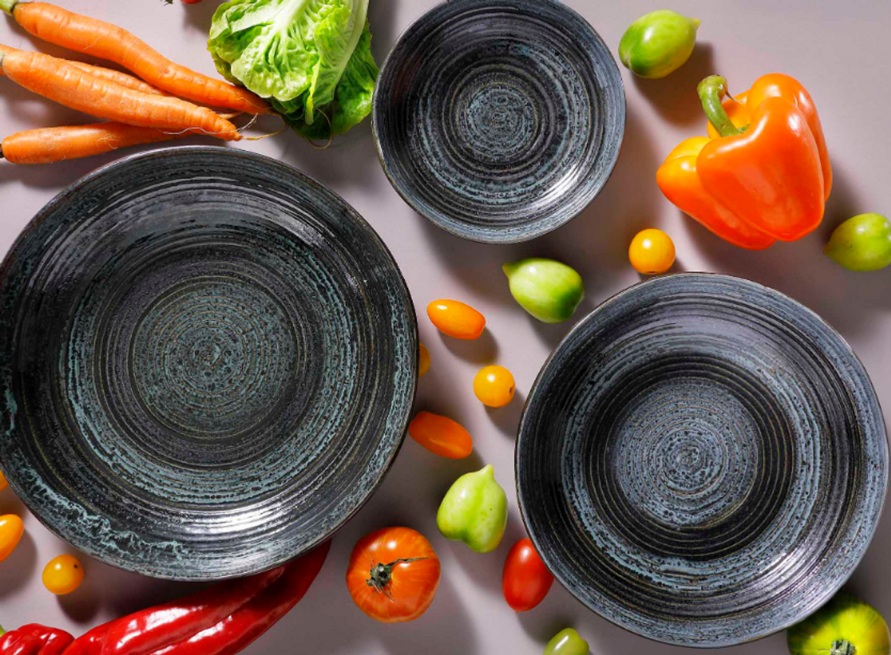 Palmer Bord diep coupe Metallic 26 cm Stoneware Zilver