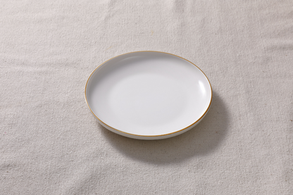 Maastricht Porselein Bord Ligne D'or 21 cm Wit
