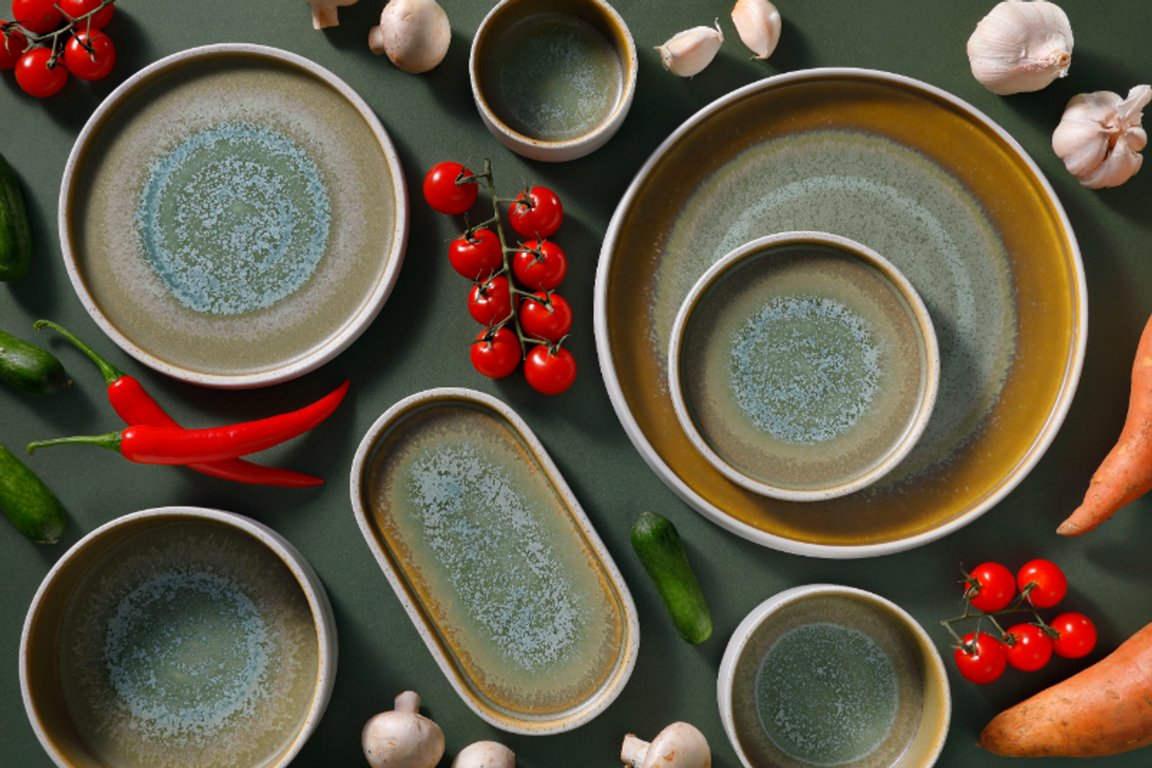 Palmer Bord Coco 19 cm Porselein Groen